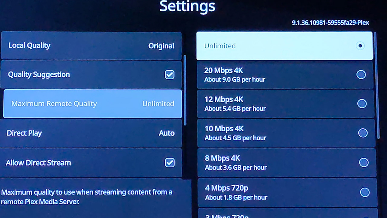 Video settings: Quality Suggestions on by default